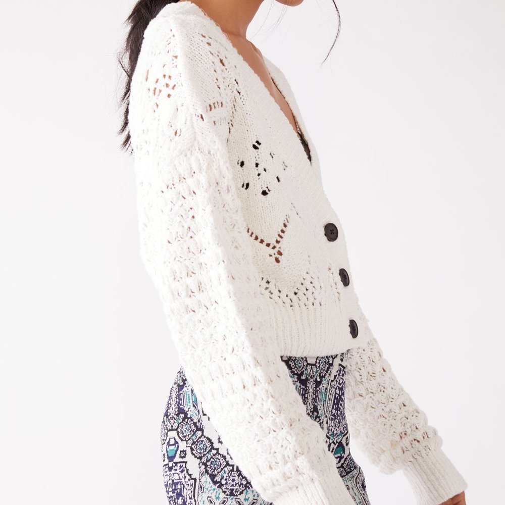 NWT Free People Chloe Cardi / Evening Cream - Picture 4 of 7